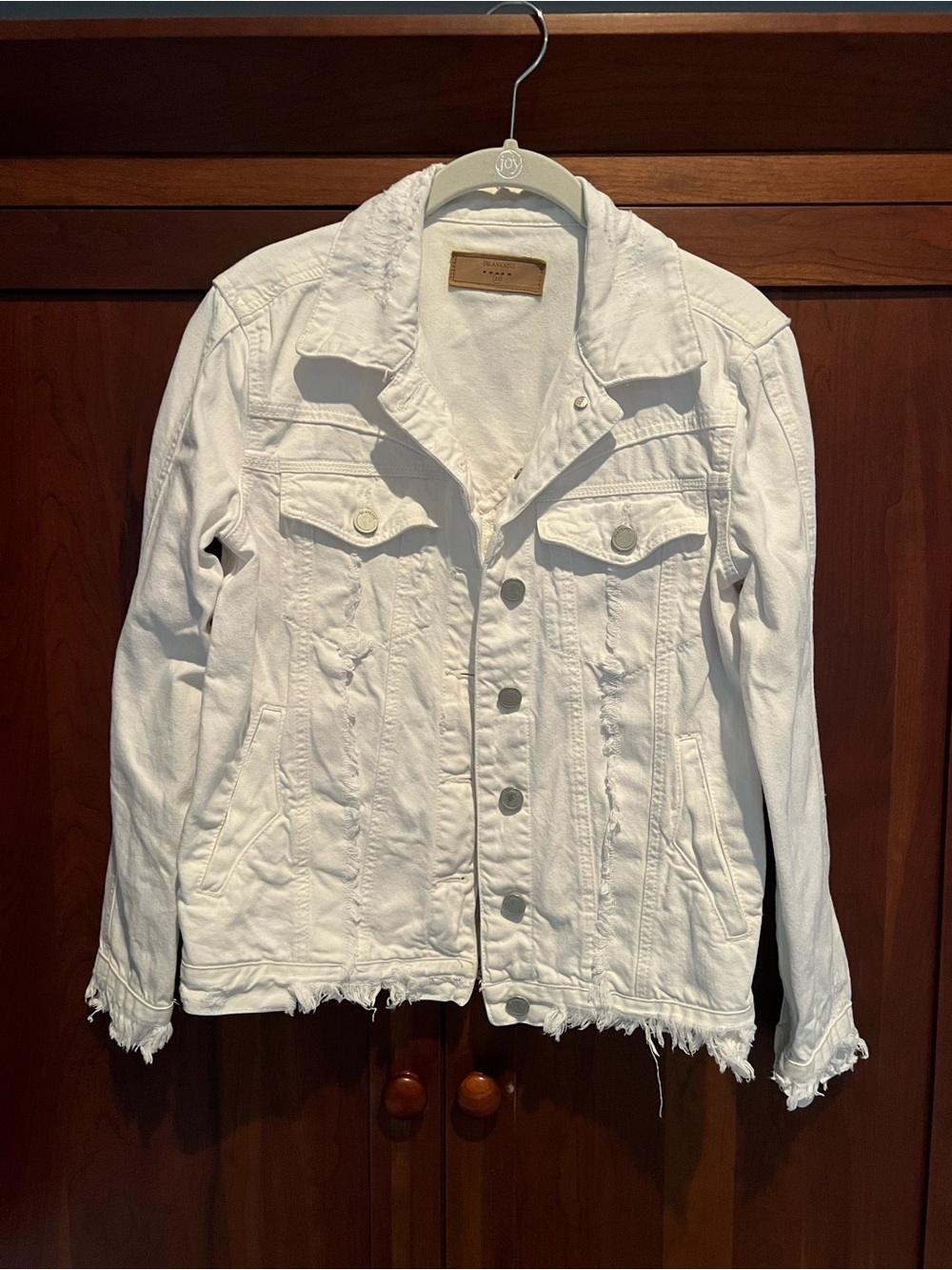 Blank NYC White Distressed Denim Jacket - Women's